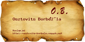 Osztovits Borbála névjegykártya